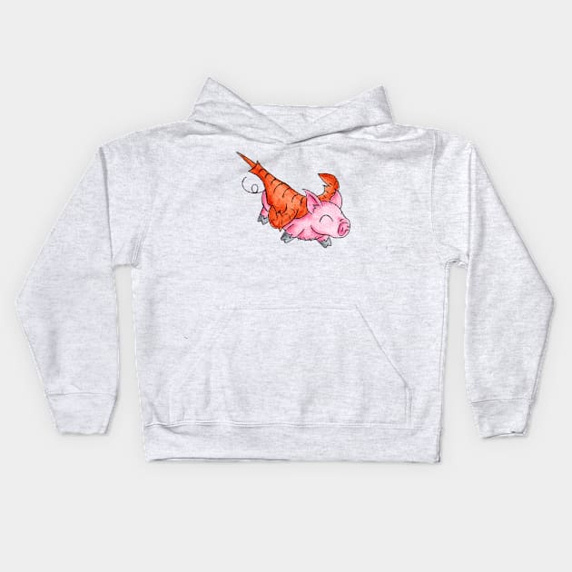 Eurypterus Piggy Kids Hoodie by KristenOKeefeArt